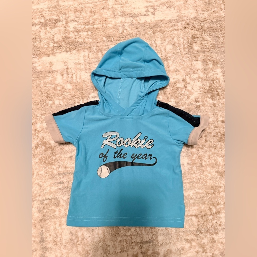 Athletic Works Blue Hoodie Tee for Kids size 3/6M